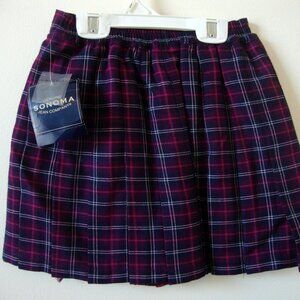 Sonoma Girls Plaid Pleated Skorts - Plum/Purple Size Large New w/Tags 1990's NOS
